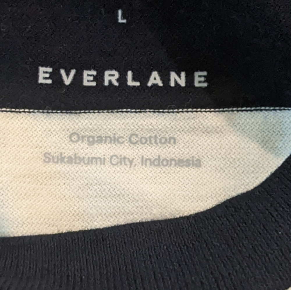 Everlane - The Organic Cotton Weekend Tee Dress | Large | Navy & Canvas Stripe - Picture 10 of 16